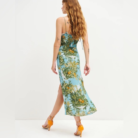NWOT- Reformation Kourtney Midi Dress in Villa Livia - Picture 5 of 9